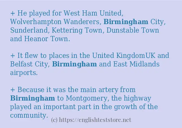 Some example sentences of birmingham