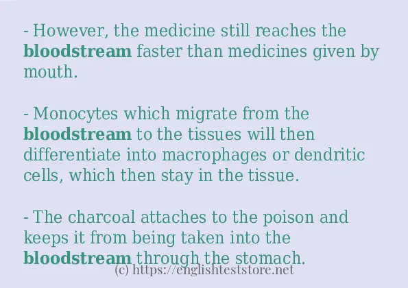 Some example sentences of bloodstream