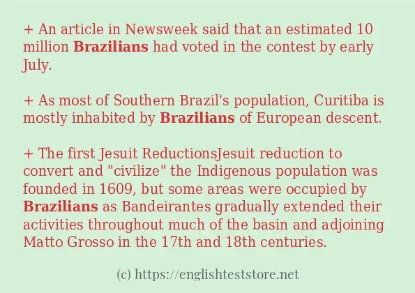 Some example sentences of brazilians