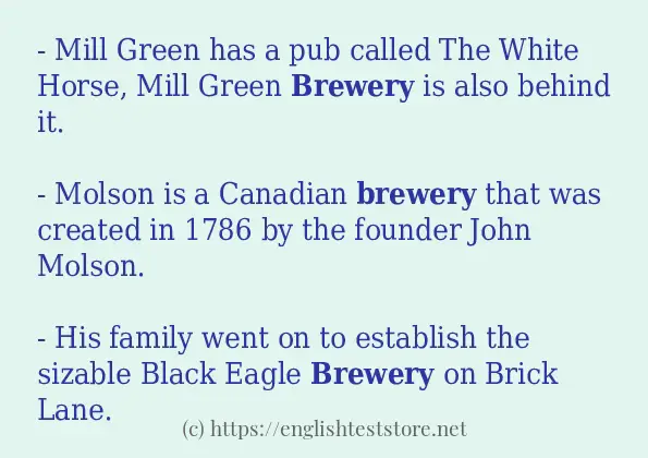 Some example sentences of brewery