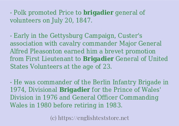 Some example sentences of brigadier
