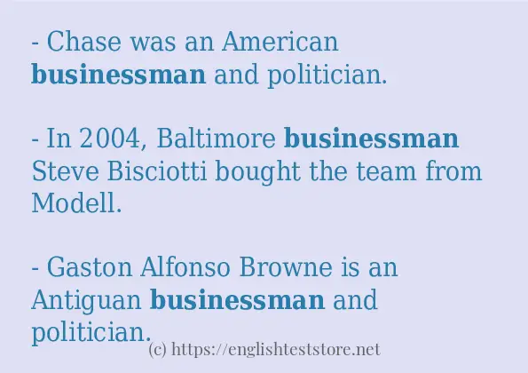 Some example sentences of businessman