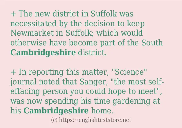 Some example sentences of cambridgeshire Some example sentences of cambridgeshire