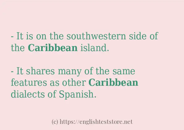 Some example sentences of caribbean