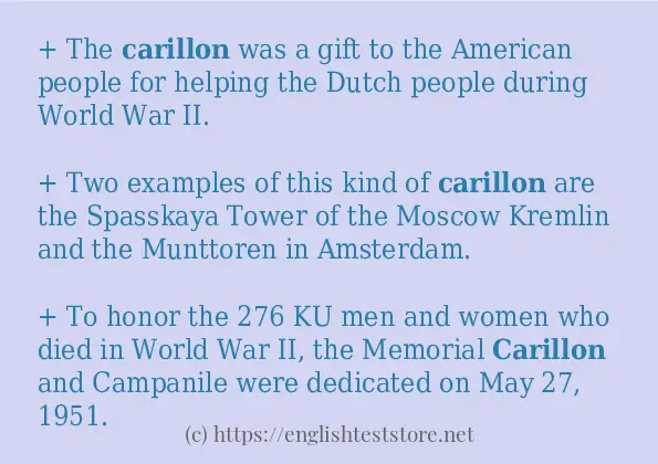 Some example sentences of carillon