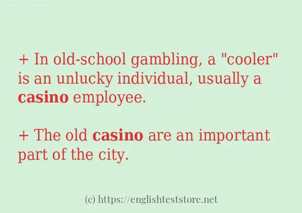 Some example sentences of casino