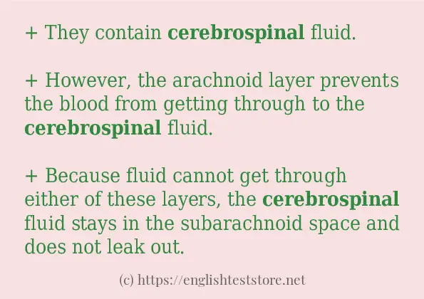 Some example sentences of cerebrospinal