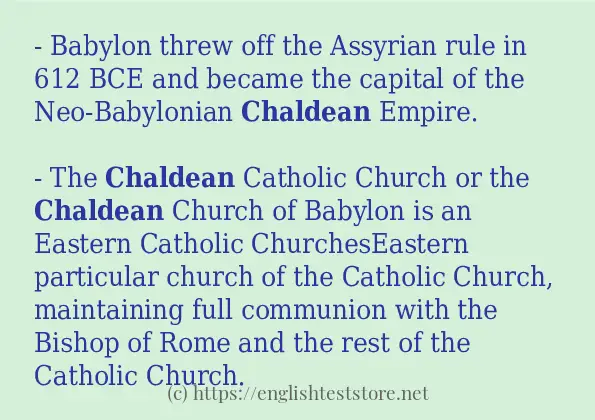 Some example sentences of chaldean