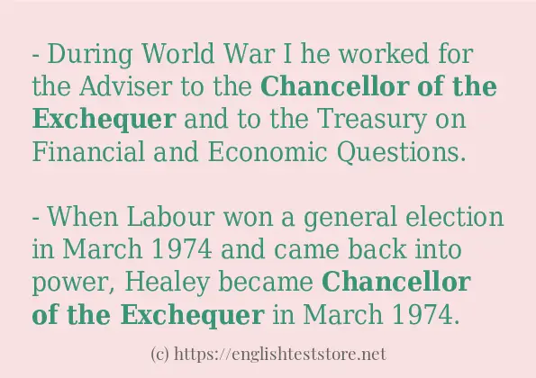 Some example sentences of chancellor of the exchequer