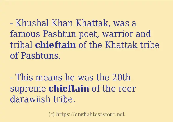 Some example sentences of chieftain