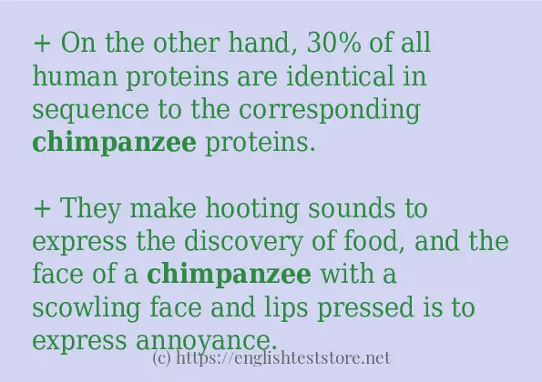 Some example sentences of chimpanzee