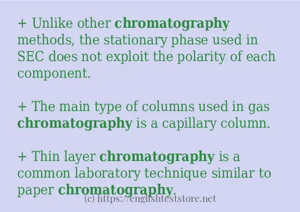 Some example sentences of chromatography