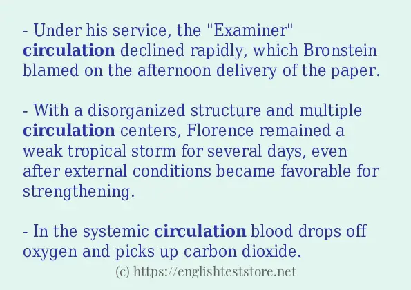 Some example sentences of circulation