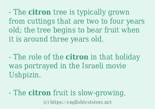 Some example sentences of citron