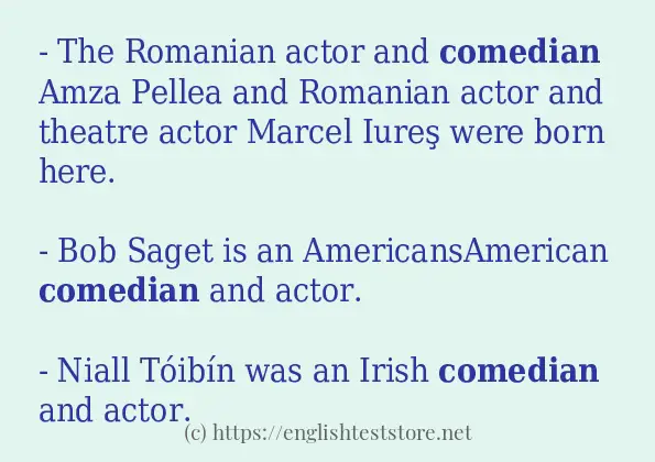 Some example sentences of comedian