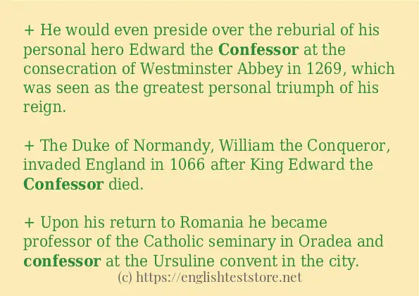 Some example sentences of confessor