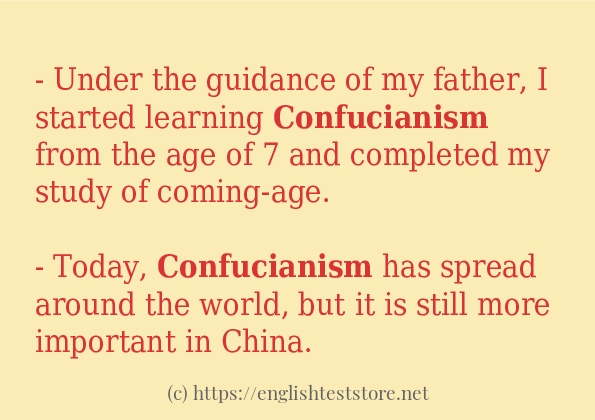 Some example sentences of confucianism