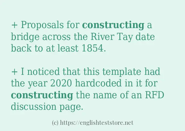 Some example sentences of constructing