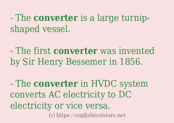 Some example sentences of converter