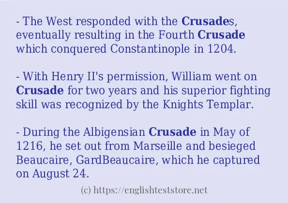 Some example sentences of crusade