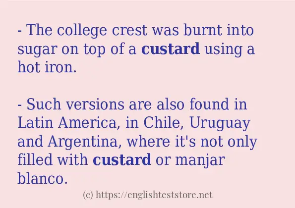 Some example sentences of custard