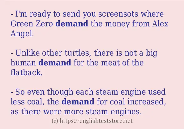 Some example sentences of demand