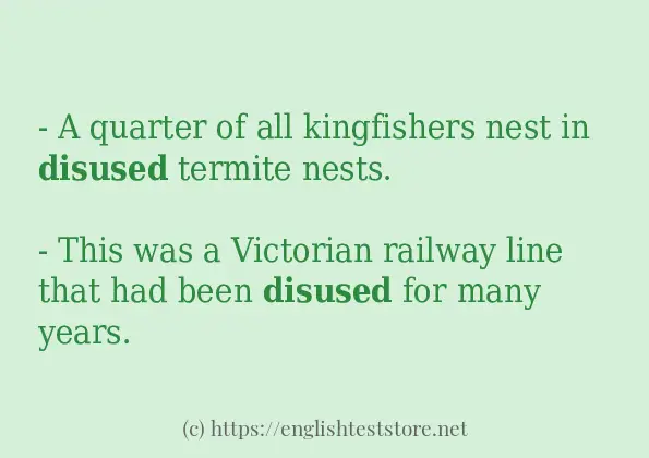 Some example sentences of disused