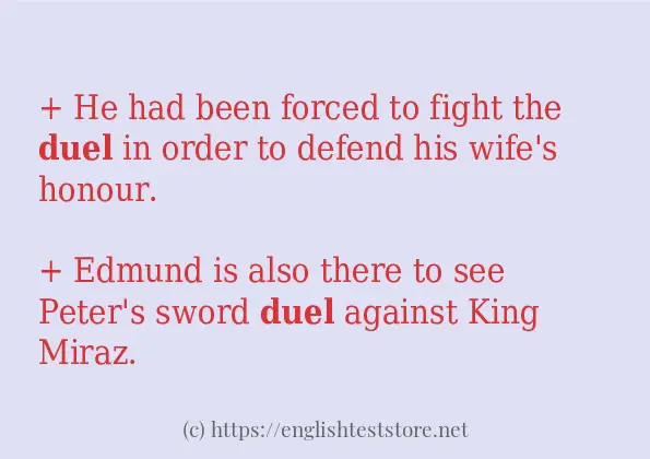 Some example sentences of duel