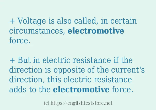 Some example sentences of electromotive