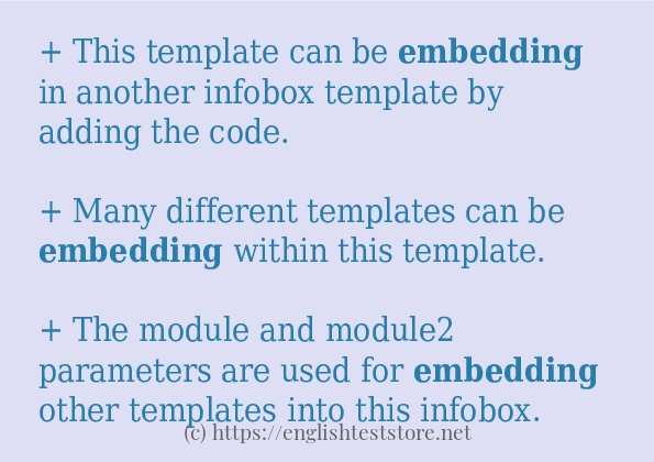 Some example sentences of embedding