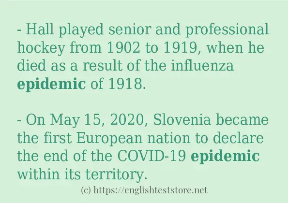 Some example sentences of epidemic