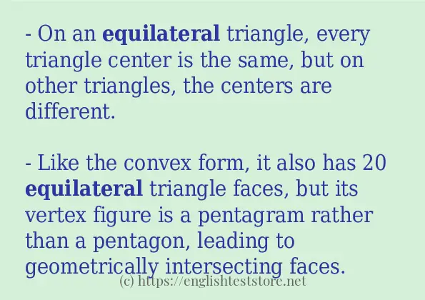 Some example sentences of equilateral