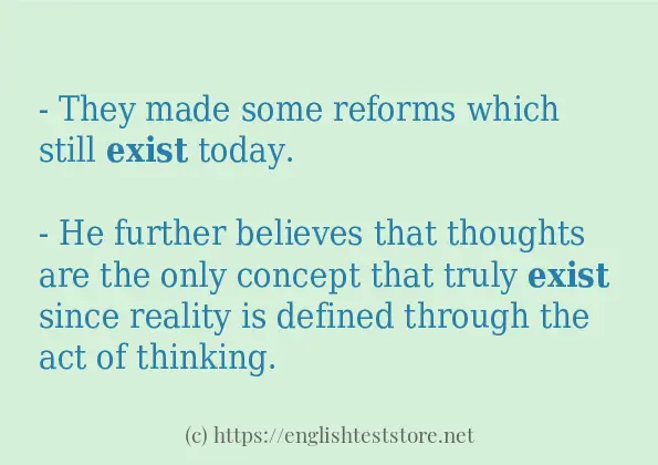 Some example sentences of exist