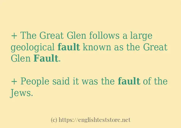 Some example sentences of fault