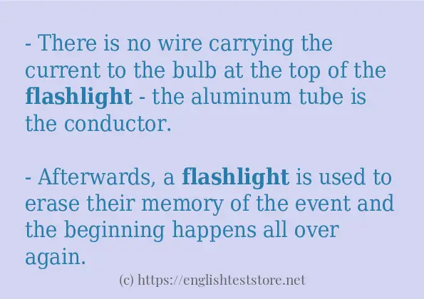 Some example sentences of flashlight