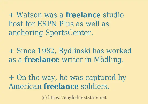 Some example sentences of freelance