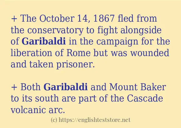 Some example sentences of garibaldi