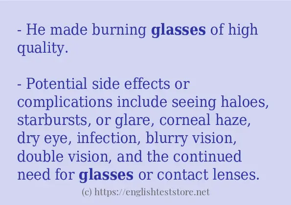 Some example sentences of glasses