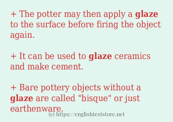 Some example sentences of glaze