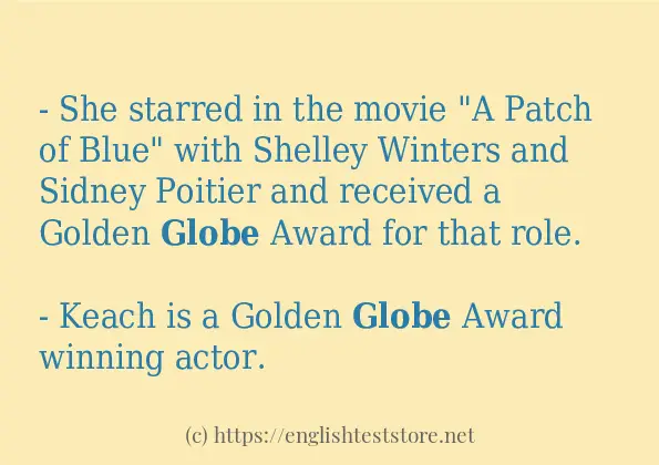 Some example sentences of globe