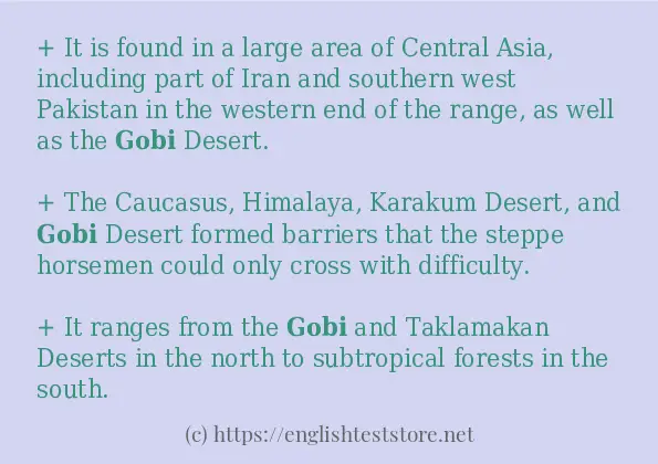 Some example sentences of gobi