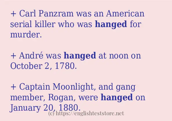 Some example sentences of hanged