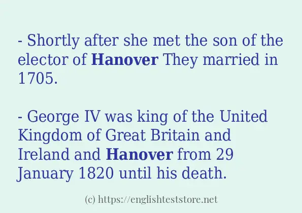 Some example sentences of hanover