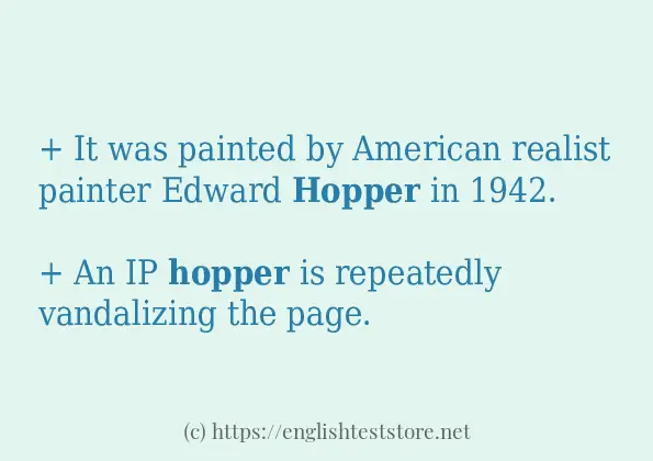 Some example sentences of hopper