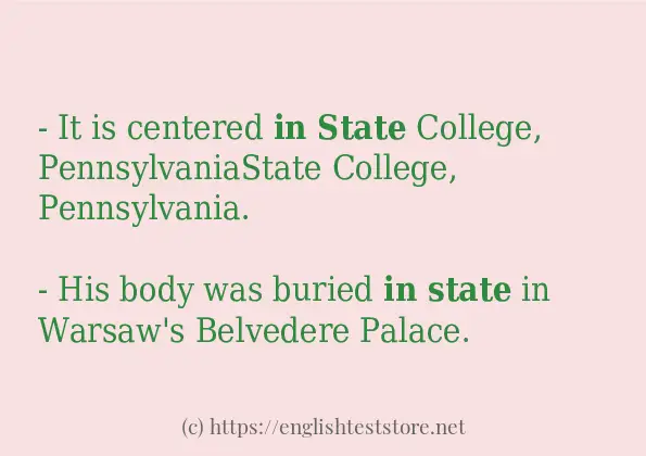 Some example sentences of in state