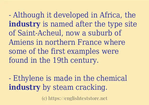 Some example sentences of industry Some example sentences of industry