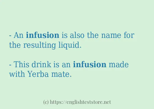 Some example sentences of infusion