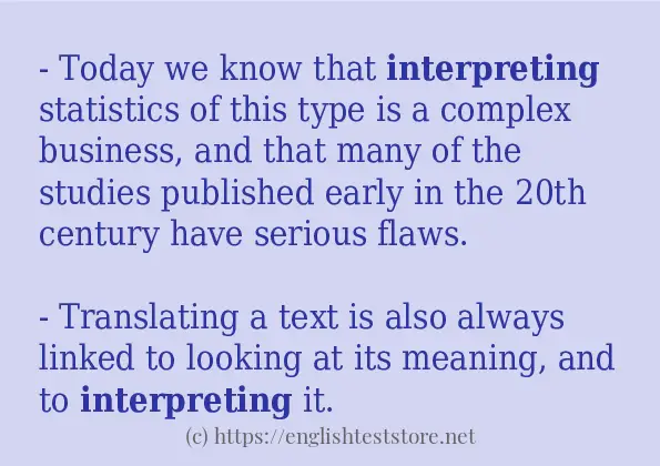 Some example sentences of interpreting