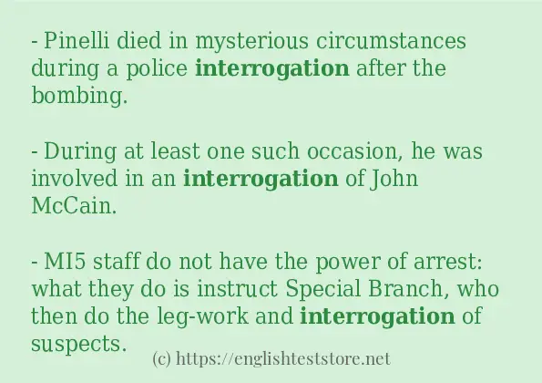 Some example sentences of interrogation