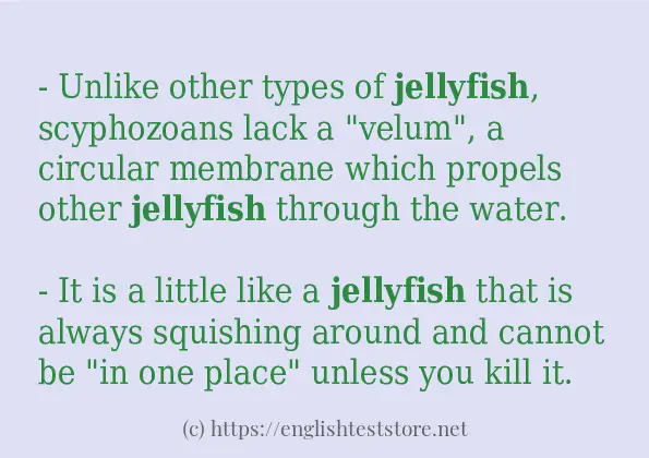 Some example sentences of jellyfish